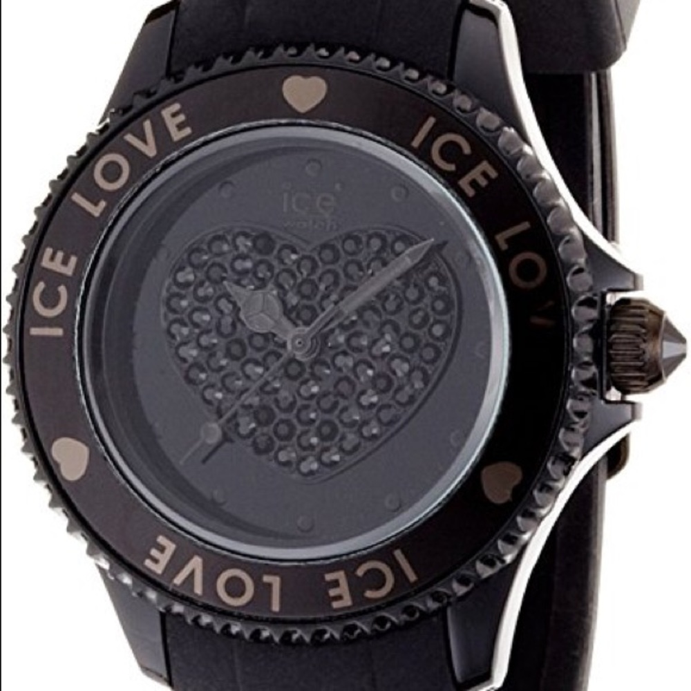 Ice watch with black Swarowski crystal